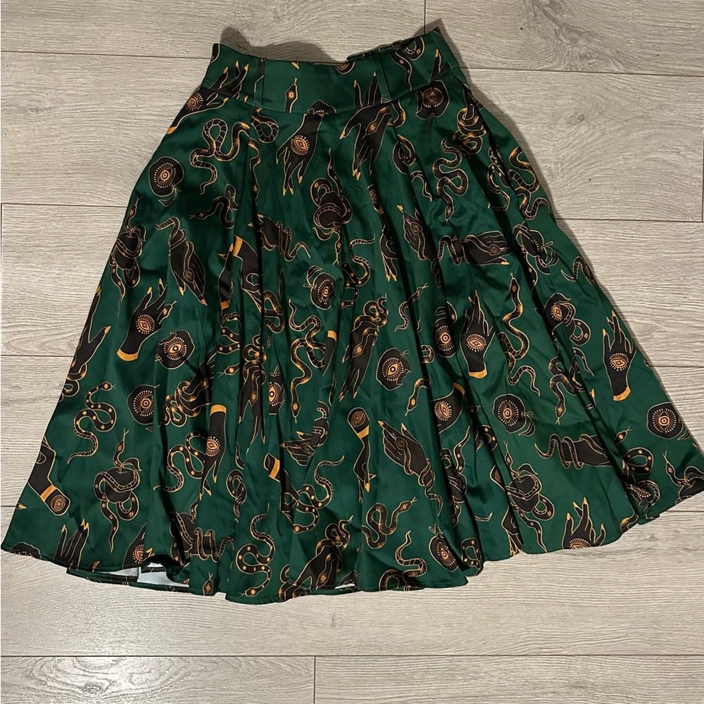 Pinupgirl Pinup Couture Dorris Skirt Garden Of Eden Snake Print Laura Byrnes SM